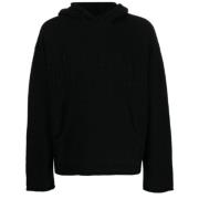 Zwarte Virgin Wool Blend Hoodie met Logo MM6 Maison Margiela , Black ,...