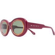 Bordeaux Ronde Zonnebril Marni , Red , Dames