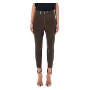 Olijfgroene stretch katoenen blend broek Y/Project , Brown , Dames