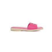 Stijlvolle leren sliders voor vrouwen Hogan , Pink , Dames