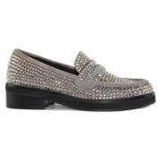 Grijze Swarovski Suède Mocassin Bibi Lou , Gray , Dames