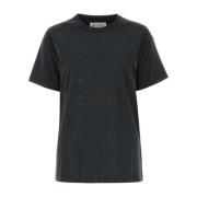 Zwarte katoenen T-shirt, Klassieke stijl Maison Margiela , Black , Dam...