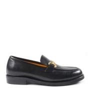 Zwarte Leren Loafers met Gouden Gesp Mara Bini , Black , Dames