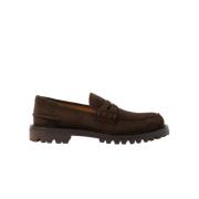 Wooster Loafers - Bruine Suède Penny Loafers met Vibram-zool Scarosso ...