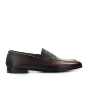 Verouderde Leren Loafers Doucal's , Brown , Heren