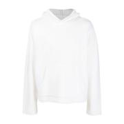 Witte Gebreide Hoodie met Nummer-Motief Logo MM6 Maison Margiela , Whi...