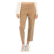 Beige Chino Broek met Juweelknoop Dondup , Beige , Dames