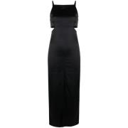 Zwarte mouwloze midi-jurk met uitsnijdingen Courrèges , Black , Dames