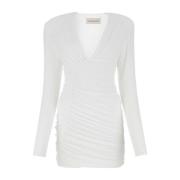 Witte viscose blend mini -jurk Alexandre Vauthier , White , Dames