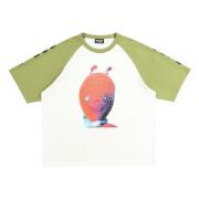 Alien Raglan Shirt - Katoenen T-shirt met Print Pleasures , White , He...