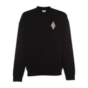 Comfortabele Crewneck Sweatshirt met Optisch Kruis Ontwerp Marcelo Bur...