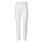 Witte Stretch Katoenen Broek met Gestreken Plooi Max Mara Weekend , Wh...