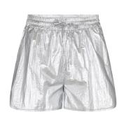 Metallic Elastische Taille Shorts Co'Couture , Gray , Dames