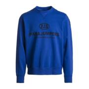Blauwe Sweater met Ronde Hals en Parajumpers Logo Parajumpers , Blue ,...