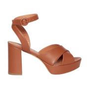 High Heel Sandals Via Roma 15 , Brown , Dames