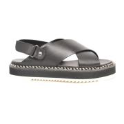Zwarte platte sandalen Marta Nero AGL , Black , Dames