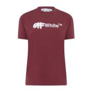 Burgundy/White Spray Logo T-Shirt Off White , Red , Dames