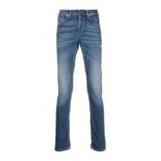 Mid-Rise Slim-Fit Whiskered Jeans Dondup , Blue , Heren