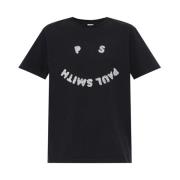 Organisch Katoenen Logo T-Shirt PS By Paul Smith , Black , Dames