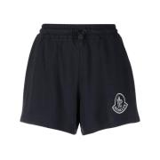 Marineblauwe Katoenen Shorts met Trekkoord voor Dames Moncler , Blue ,...