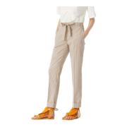 Chino -broek met riemkunst. P086Pi Manila Grace , Beige , Dames