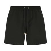 Zwarte polyester zwem shorts Agnona , Black , Heren
