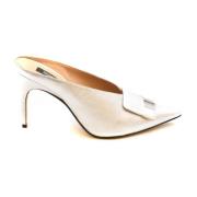 Lage Leren Pumps Sergio Rossi , Gray , Dames