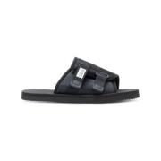 Zwarte en Grijzeylon Sliders Suicoke , Black , Heren