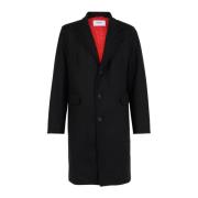 Single-Breasted Coats Paltò , Black , Heren