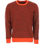 Bruin Bordeaux Ronde Hals Sweaters Drumohr , Red , Heren