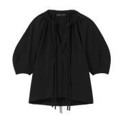 V-hals Crepe Blouse Proenza Schouler , Black , Dames