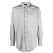 Knoopshirt van Zijde-Katoen Brioni , Gray , Heren