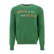 Groene Bouclé Trui Herno , Green , Heren