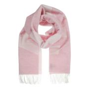 Wollen sjaal met franjes en verlengde logotekst A.p.c. , Pink , Heren