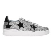 Glitter Zilver Sneakers Rubberen Zool Chiara Ferragni Collection , Gra...