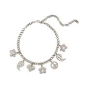 Chainecklace With Crystal Charms Alessandra Rich , Gray , Dames