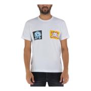 Heren T-Shirt met Grafische Print Comme des Garçons , White , Heren