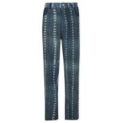 Straight Jeans Wales Bonner , Blue , Heren