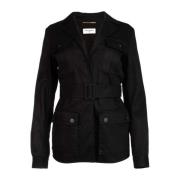 Katoenen Jas met Klepzakken Saint Laurent , Black , Dames