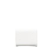 Witte Tri-Fold Leren Portemonnee Maison Margiela , White , Dames