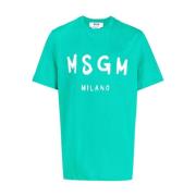 T-Shirts Msgm , Green , Heren