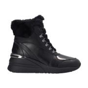 Alyssa 05 Mid Sneaker - Leren Veterschoenen Liu Jo , Black , Dames