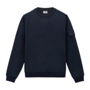 Licht Fleece Sweatshirt, Heren Stijlvol Comfort Woolrich , Blue , Here...