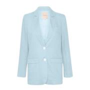 Elegante Linnen Blazer Part Two , Blue , Dames