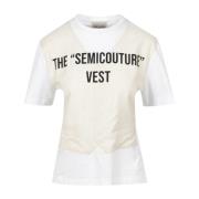 t-shirt Semicouture , White , Dames