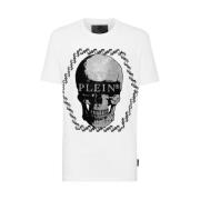 Crystal Black Skull T-shirt Philipp Plein , White , Heren