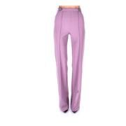 Logo Front Broek Elisabetta Franchi , Purple , Dames