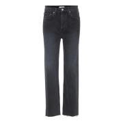 High Rise Comfort Stretch Jeans Re/Done , Black , Dames