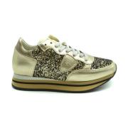 Lage Top Sneakers met Glitters - Goud Philippe Model , Yellow , Dames