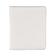 Witte Kalfsleren Bi-Fold Portemonnee Maison Margiela , White , Dames
